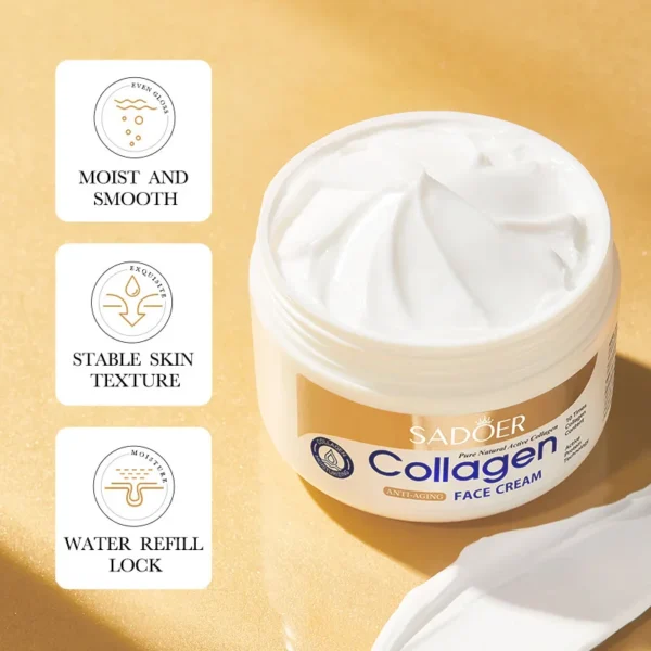 SADOER Collagen Eye Mask, Face Cream, Facial Serum Set - Image 3
