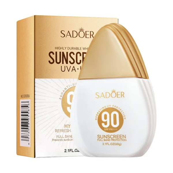 SADOER SPF 90+ Non Greasy UV Resistant Facial Sunscreen - Image 4