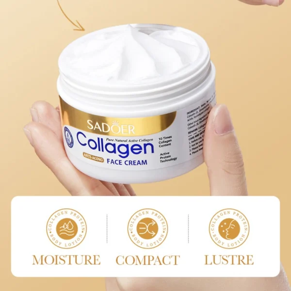 SADOER Collagen Eye Mask, Face Cream, Facial Serum Set - Image 2