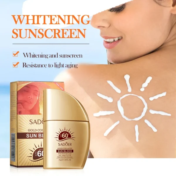 SADOER Golden Collagen UV Protection Non Greasy Sunscreen - Image 2