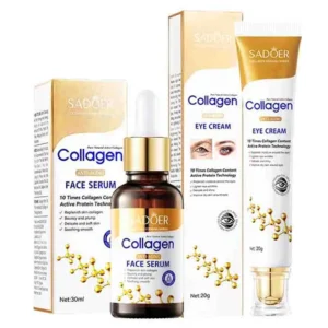 SADOER Collagen Eye Mask, Face Cream, Facial Serum Set