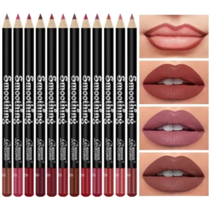 12 pcs Long-Lasting Lipstick Lip Liner Pencil and Matte