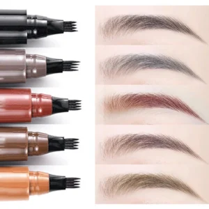 Four-end pronged eyebrow pencil, water-resistant, anti-smudged pencil