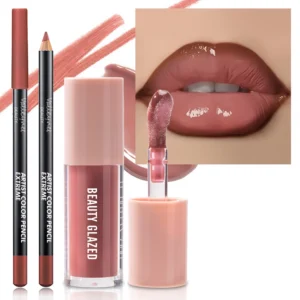 2pcs/Set Velvet Texture Lip Makeup, Matte Effect