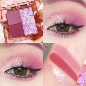 Three-color eye shadow earth colour pearl matte