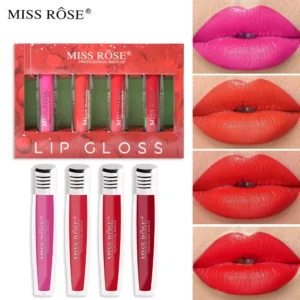 MISS ROSE Velvet Matte Lipstick Lip Gloss 4 Colour/Set